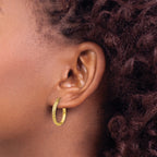 14k Knife Edge D/C 2.5x20mm Hollow Hoop Earrings