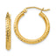 14k Knife Edge D/C 2.5x20mm Hollow Hoop Earrings