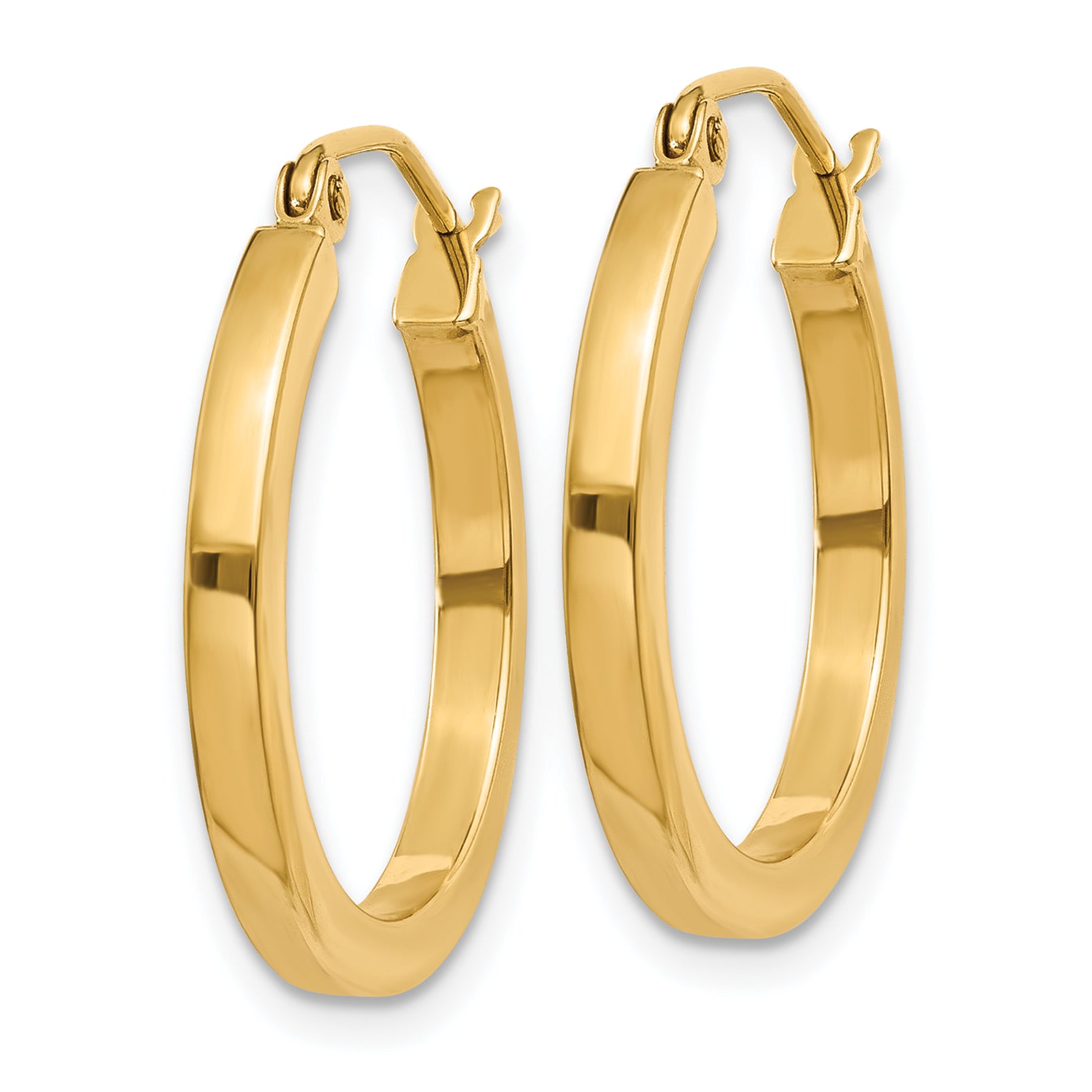 14k 2mm Square Tube Hoop Earrings Secondary image