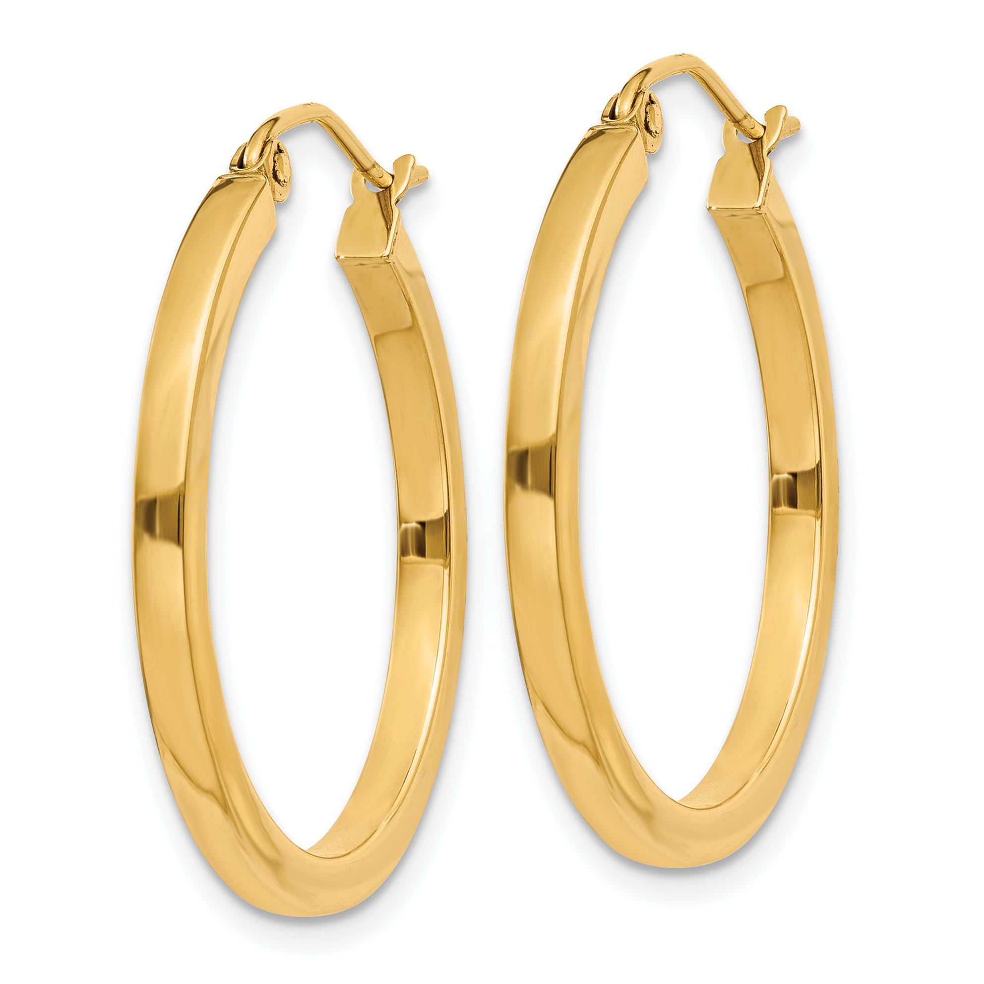 14k 2mm Square Tube Hoop Earrings Secondary image