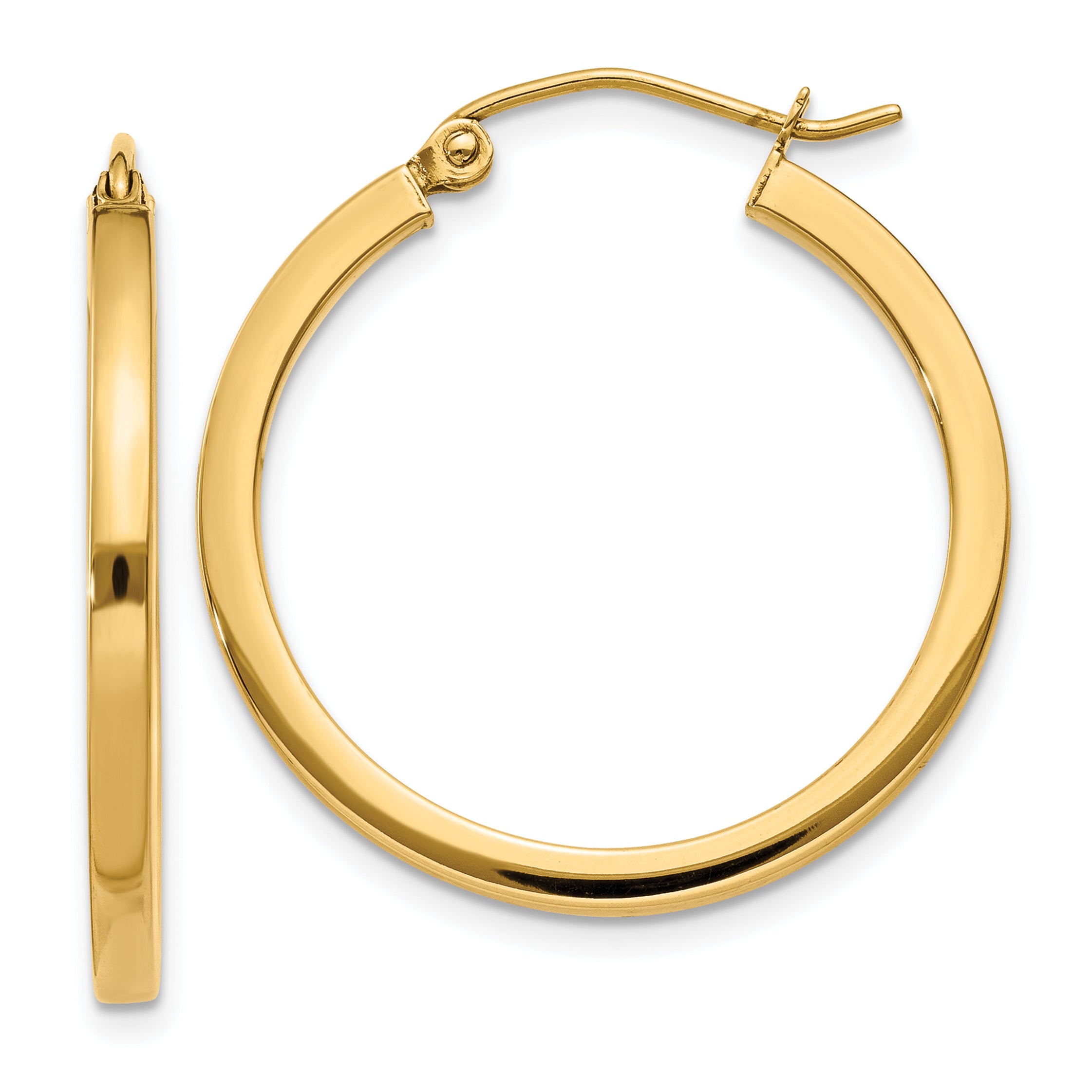 14k 2mm Square Tube Hoop Earrings Main image