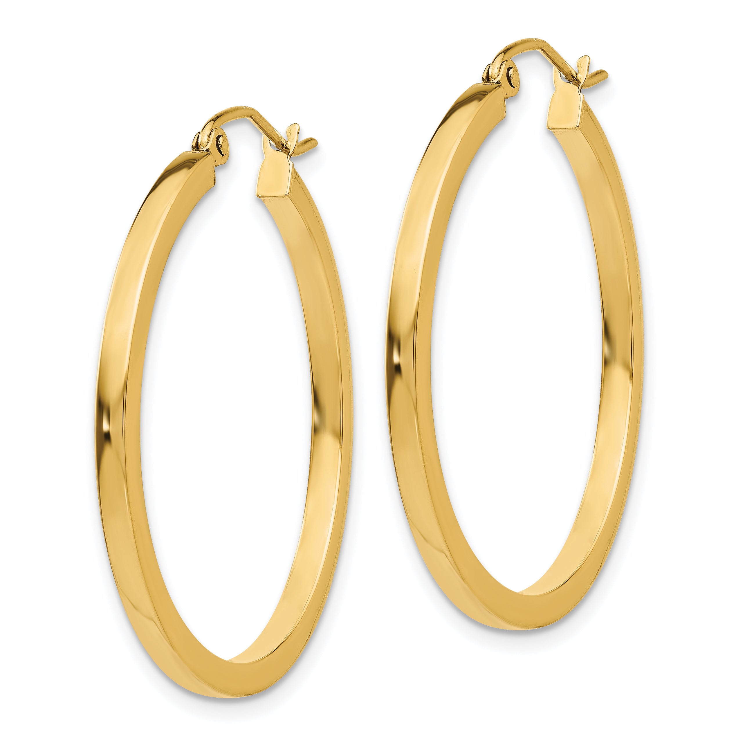 14k 2mm Square Tube Hoop Earrings Secondary image