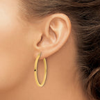 14k 2mm Square Tube Hoop Earrings