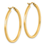 14k 2mm Square Tube Hoop Earrings