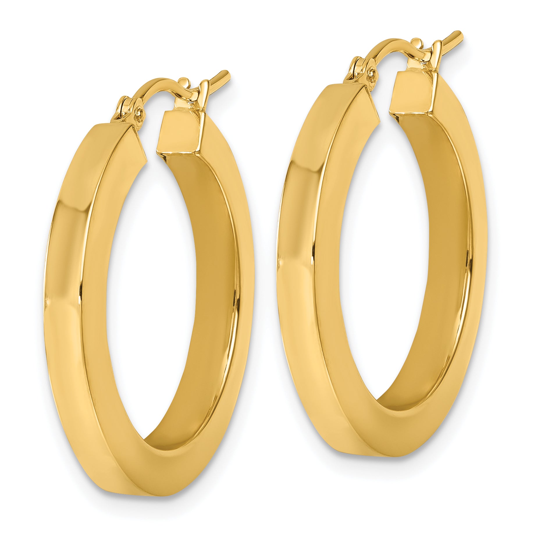 14k 3mm Polished Square Hoop Earrings Secondary image