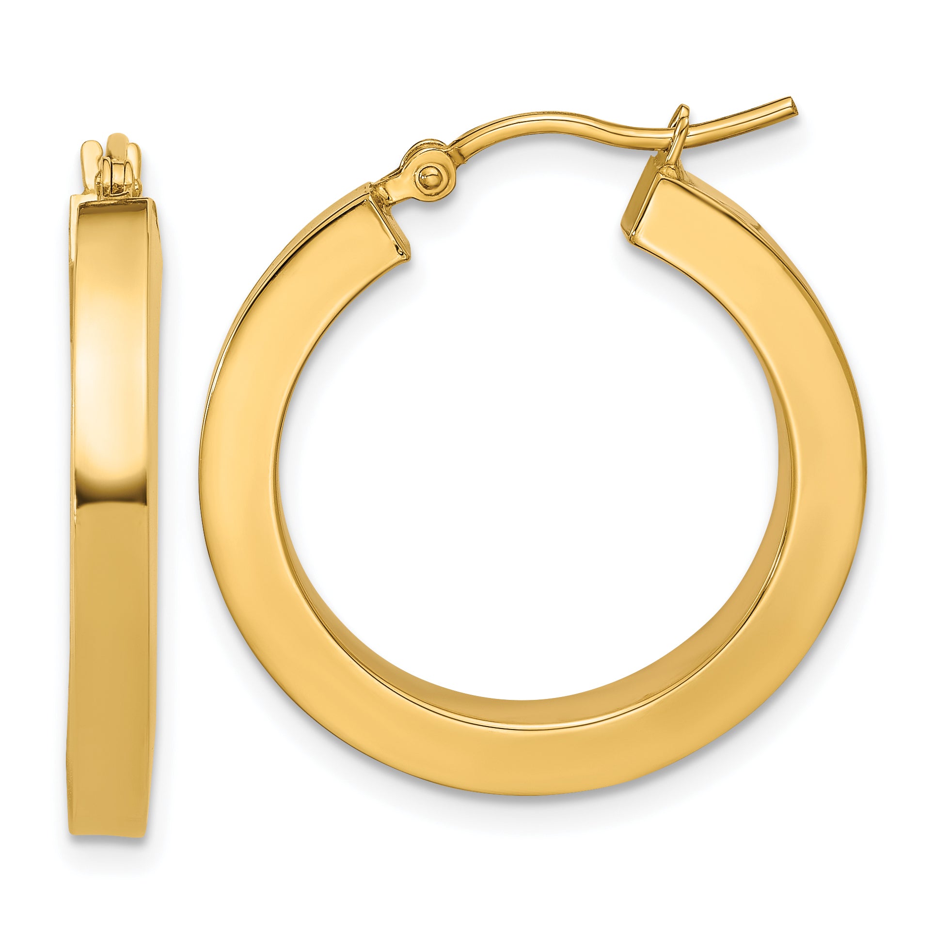 14k 3mm Polished Square Hoop Earrings Main image