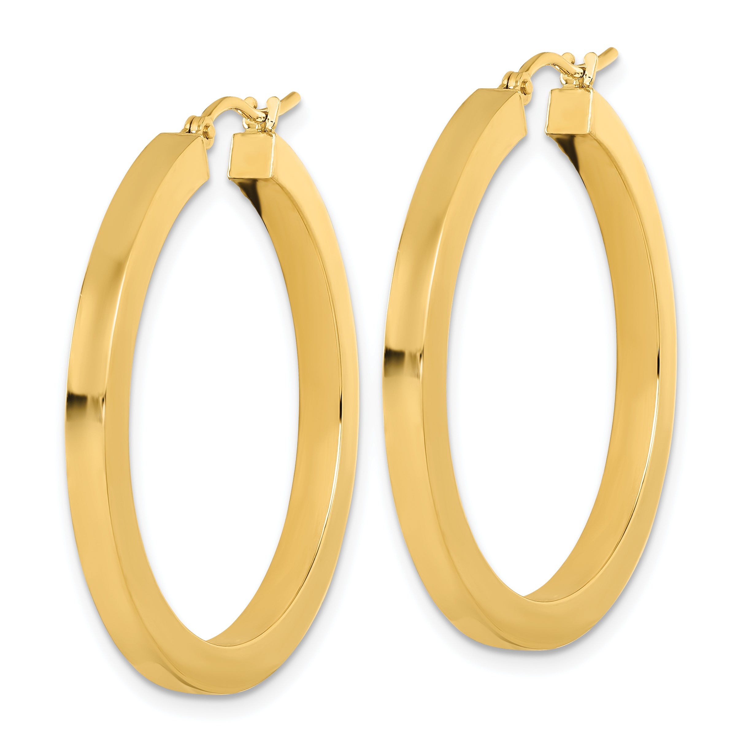 14k 3mm Polished Square Hoop Earrings Secondary image