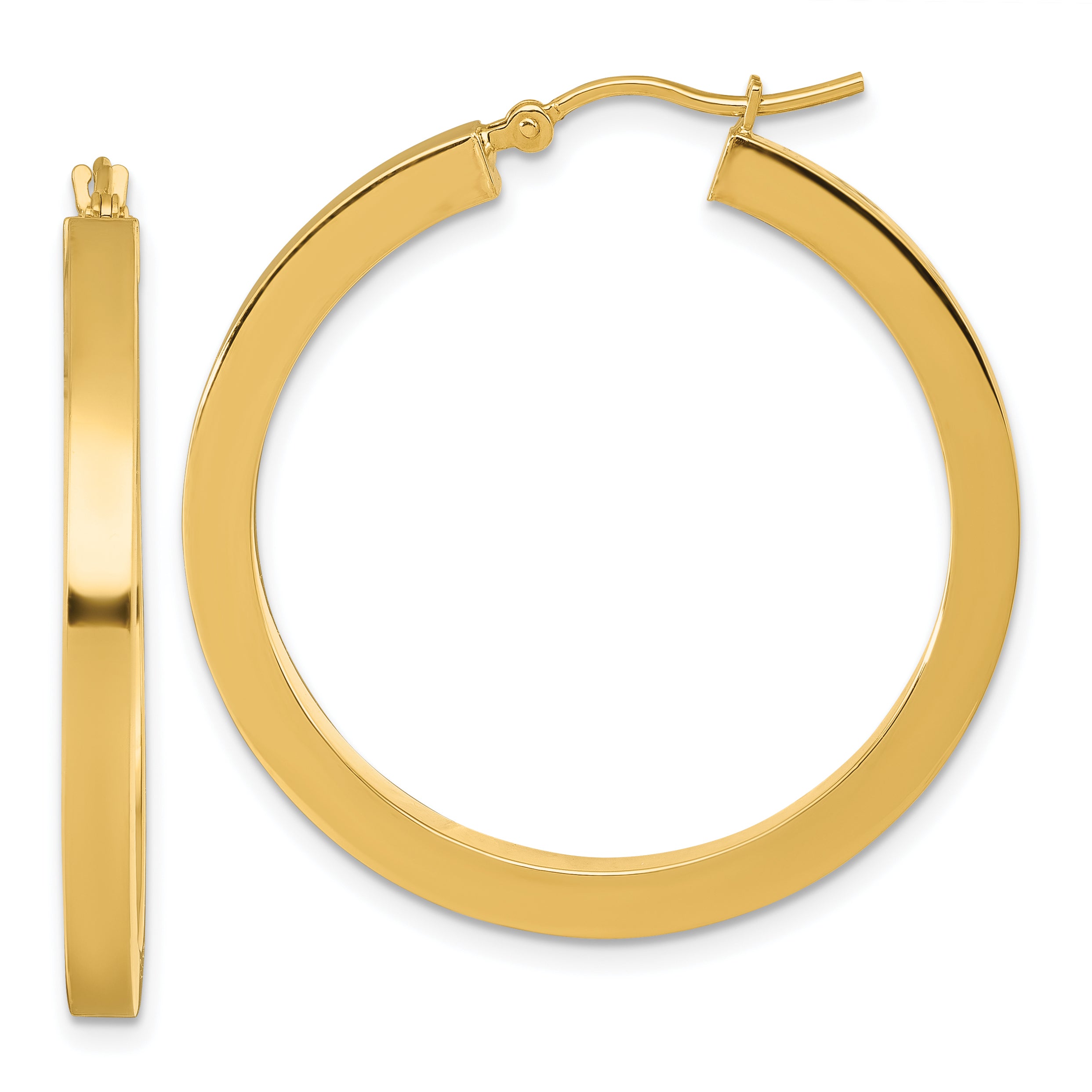 14k 3mm Polished Square Hoop Earrings Main image