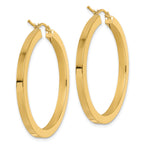 14k 3mm Polished Square Hoop Earrings