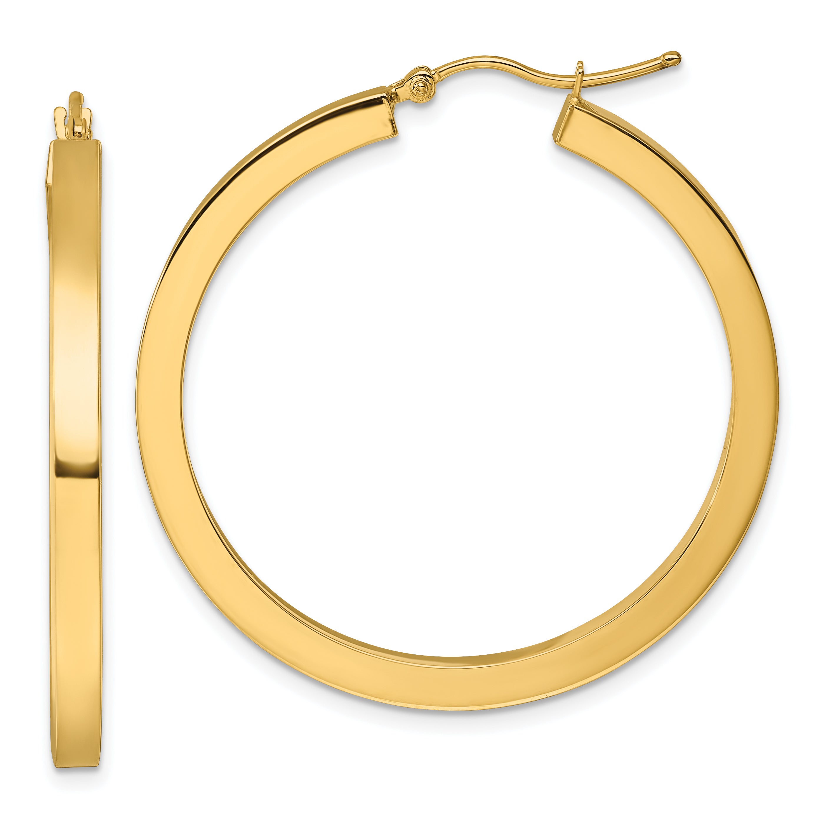 14k 3mm Polished Square Hoop Earrings Main image