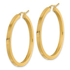 14k 3mm Polished Square Hoop Earrings