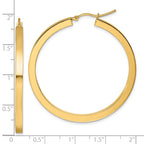 14k 3mm Polished Square Hoop Earrings