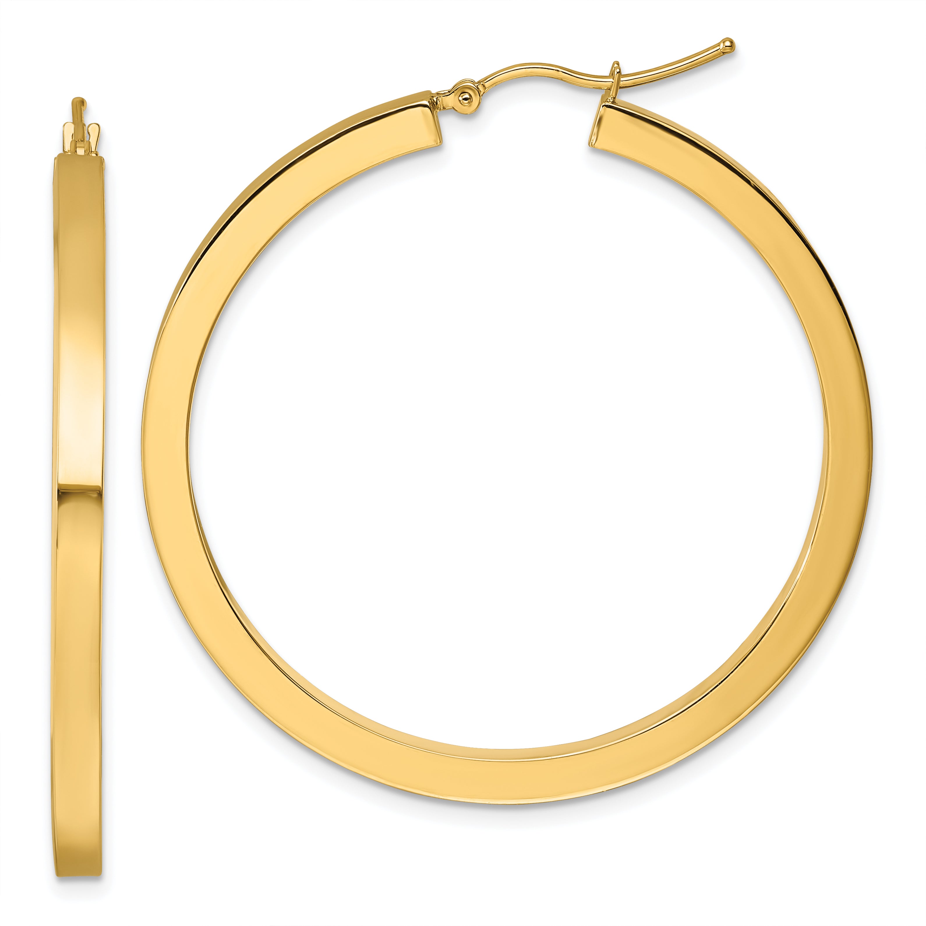 14k 3mm Polished Square Hoop Earrings Main image