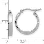 14k White Gold Small 3mm D/C Edge Polished Hoop Earrings