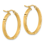 14k D/C Edge Medium 3mm Polished Hoop Earrings