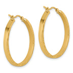 14k D/C Edge Large 3mm Polished Hoop Earrings