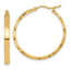 14k D/C Edge Large 3mm Polished Hoop Earrings