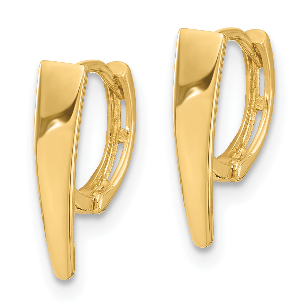 14K Polished Hinged Hoop Earrings Secondary image