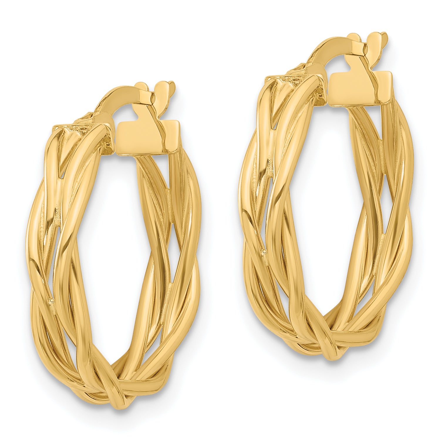 14K Polished Braided Hoop Earrings Secondary image