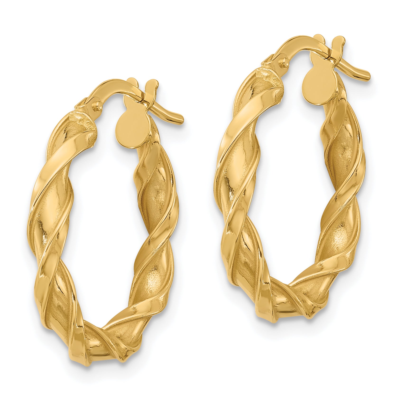 14K Polished Twisted Hoop Earrings Secondary image