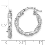 14K White Gold Polished Twisted Hoop Earrings