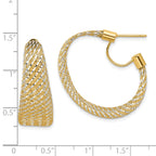 14K w/Rhodium Braided Mesh Stretch Post Hoop Earrings