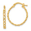 14K Polished Curb Link Design Hoop Earrings