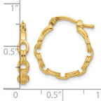 14K Polished Link Design Hoop Earrings