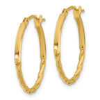 14K Polished Twist Oval Hoop Earrings
