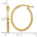 14K Polished Twist Oval Hoop Earrings