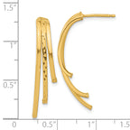 14K Polished and D/C 3-Row Drop Post Earrings