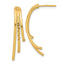 14K Polished and D/C 3-Row Drop Post Earrings