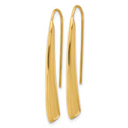 14K Polished Drop Bar Threader Earrings
