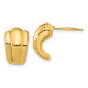 J-Hoop Stud Earrings in 14K Yellow Gold, 9.5mm - Sophia Jewelers