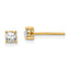 14K w/Rhodium Polished and D/C Post Earrings
