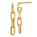 14K Polished Link Dangle Post Earrings