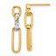14K w/Rhodium Polished and D/C Link Dangle Post Earrings