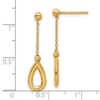 14k Polished Teardrop Dangle Post Earrings