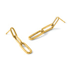Paperclip Link Stud Dangle Earrings in 14K Yellow Gold, 6.7mm - Sophia Jewelers