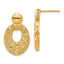 14k Polished D/C Oval Post Dangle Earrings