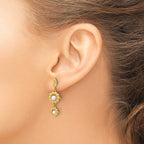 14k Polished FWC Pearl Flower Post Dangle Earrings