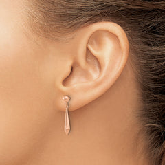 14K Rose Gold Polished Post Dangle Earrings