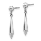 14K White Gold Polished Post Dangle Earrings