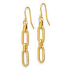 14K Polished and D/C Link Dangle Earrings