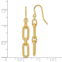 14K Polished and D/C Link Dangle Earrings