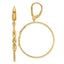 14K Polished Link Design Leverback Hoop Earrings
