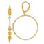 14K Polished Link Design Leverback Hoop Earrings