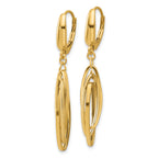 14K Polished/Textured Triple Oval Dangle Earrings