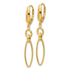 14K Polished and Diamond-cut Dangle Earrings