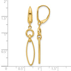14K Polished and Diamond-cut Dangle Earrings